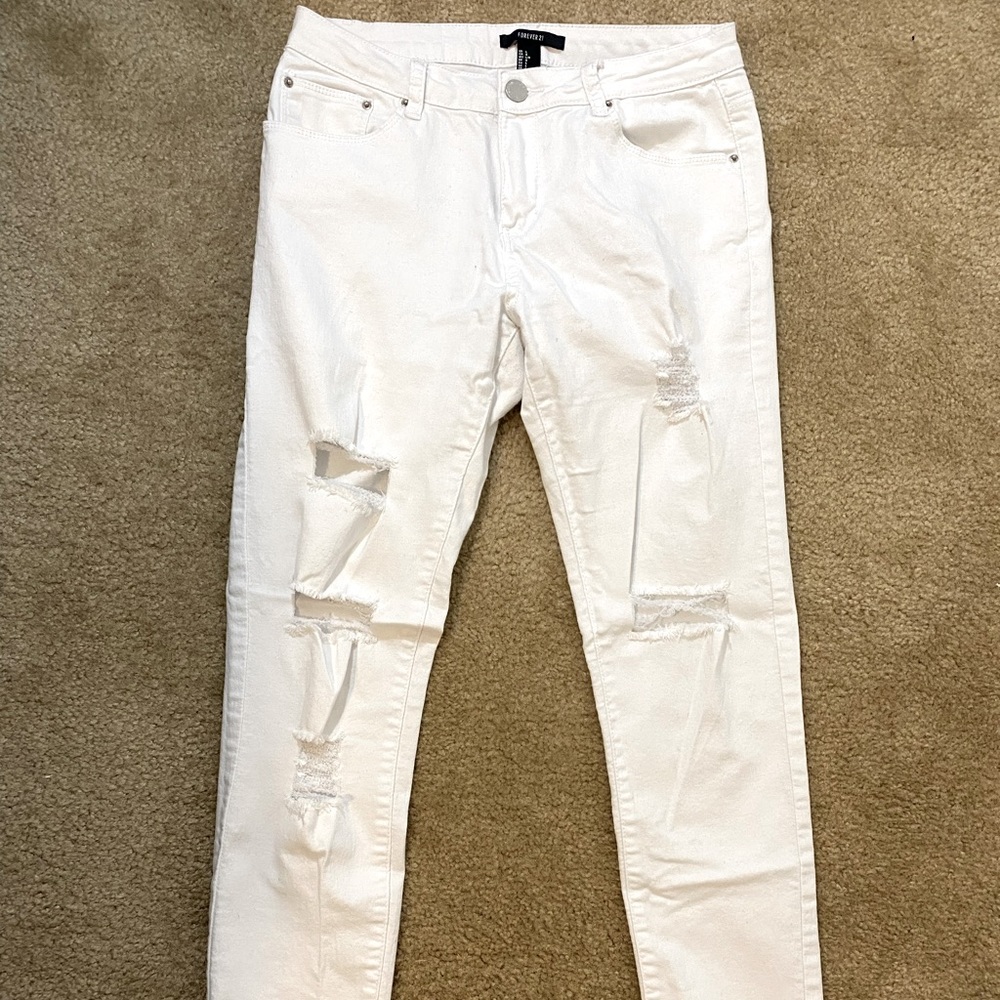 White Distressed Jeans